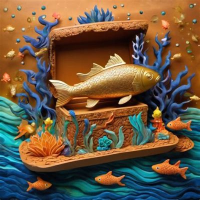 The Golden Fish A Monumental Depiction of Serenity and Aquatic Majesty!